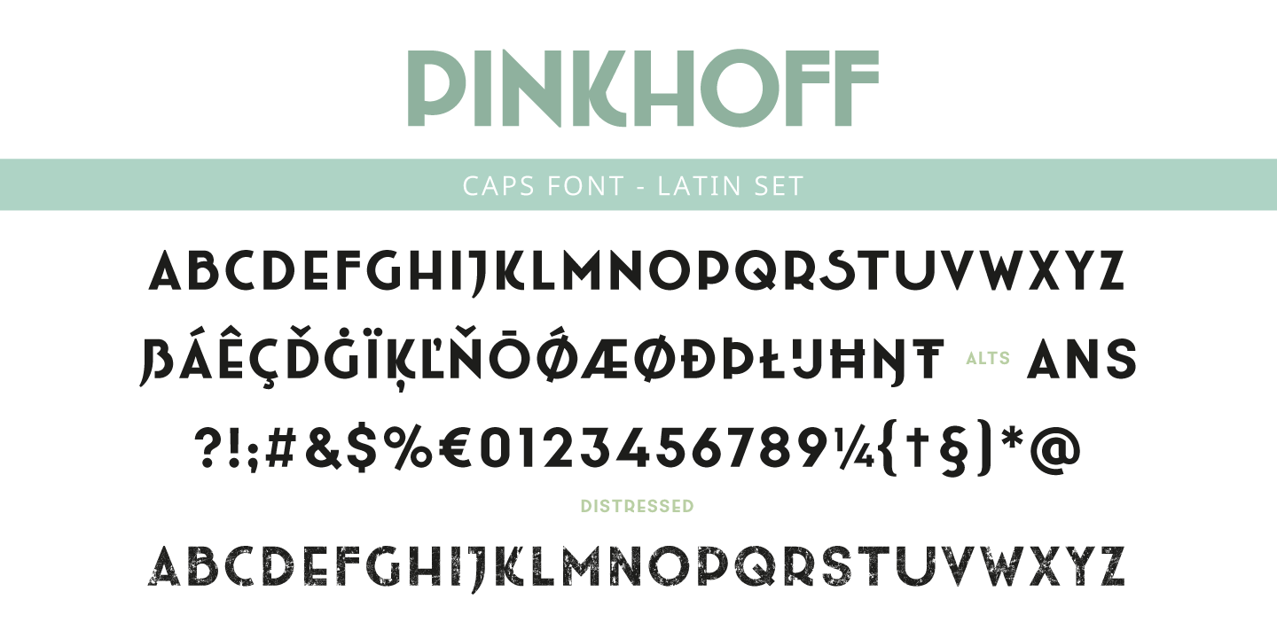 Pinkhoff Caps Bold Distressed Font preview